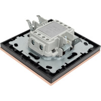 Выключатель Эксклюзивный Шампанское Металлик двухклавишный Metronex Electric FVK050204BSH