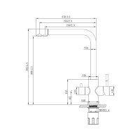 Смеситель для кухни ESKO, Кухня/Kitchen, с подключением к фильтру, черный, K24B