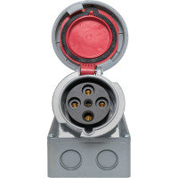 Розетка стационарная наружная EKF 1342 3Р+РЕ 63А 380В IP67 ps-1342-63-380