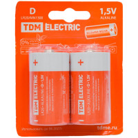 Элемент питания TDM ELECTRIC LR20 D Alkaline 1,5V BP-2 SQ1702-0012