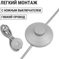 Шнур TDM ELECTRIC с ножным выключателем и плоской вилкой ШУН01В ШВВП 2x0,75мм2 SQ1305-0065