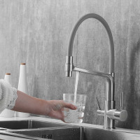 Смеситель для кухни ROSE с подключением к фильтру питьевой воды, сатин R658L