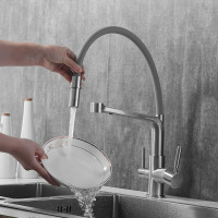 Смеситель для кухни ROSE с подключением к фильтру питьевой воды, сатин R658L