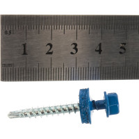 Кровельный саморез Качественный КРЕПЕЖ синий RAL 5005, 4.8х38 мм, 250 шт 1000153 КЧ