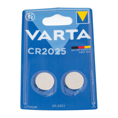 Батарейка Varta ELECTRONICS CR2025 BL2 Lithium 3V (6025) 06025101402