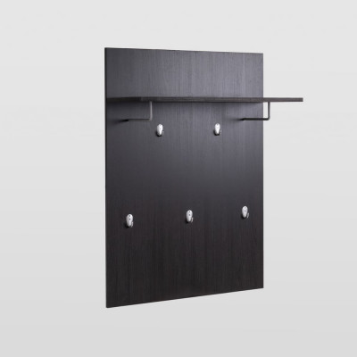 Вешалка Гуд ЛАКК СИРИУС настенная с полкой, 78x31x100, черная, дуб венге 2.02.11.260.5