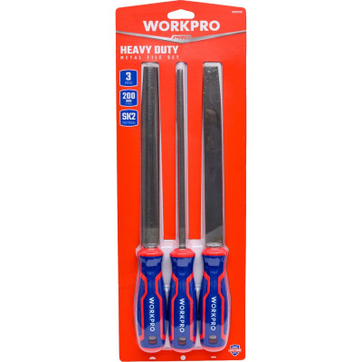 Набор напильников WORKPRO 200 мм, 3 шт. WP201702