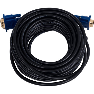 Кабель ExeGate VGA Pro EX-CC-PVGA-15M15M-10.0 15M 15M, 10м, 2 фильтра, позолоченные контакты, экран 169516