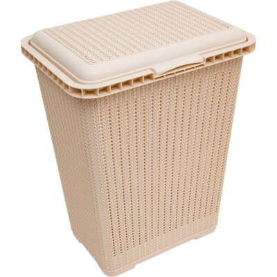 Корзина для белья ЗПИ «Альтернатива» Вязаное плетение 25 л, бежевый М6904