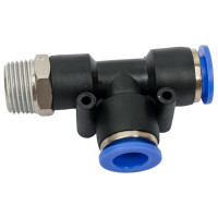 Фитинг Т-образный с наружной резьбой (10 мм; 3/8") для пластиковых трубок ROCKFORCE RF-SPD10-03(2165)