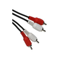Соединительный кабель VCOM 2xRCA /M/ - 2xRCA /M/ черный 3m, VAV7158-3M