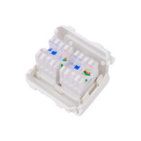 Компьютерная розетка DKC, RJ-45, категория 5Е, белая, 2 модуля, 76656B