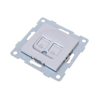 Механизм компьютерной розетки GUSI ELECTRIC Ugra RJ45, одинарной, СУ, серебро С11К1-004