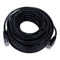 Патч-корд RJ45 - RJ45, 4 пары, UTP, категория 5е, 15 м, черный, TWT-45-45-15-BK