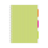 Бизнес-тетрадь Attache Selection SPIRAL BOOK 140 листов, клетка, А4, салатовый, евроспираль, пластиковая обложка, разделители 84102 737335