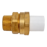 Комбинированная разъемная муфта - американка Blue Ocean разборная полипропиленовая  с наружной резьбой НР - 32х1 PPRF/UAM-2(W)-32х1"