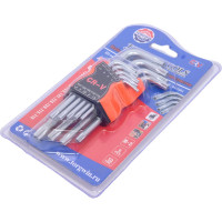 Набор ключей TORGWIN TORX T10-T50, 9 предметов, Cr-V сталь T324208