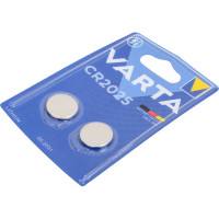 Батарейка Varta ELECTRONICS CR2025 BL2 Lithium 3V (6025) 06025101402