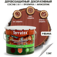 Деревозащитный декоративный состав ТЕРРАТЕКС рябина, 7.5 кг, 9 л ЭК000137011