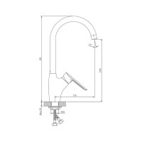 Смеситель для кухни Haiba с гайкой, хром HB70198 026-6745