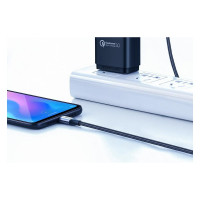 Кабель для зарядки и передачи данных Ugreen USB A Male - USB C Male, 3A, 0.5м, в оплетке, черный 60125