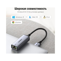 Сетевой адаптер Ugreen USB A 3.0 - LAN RJ45 1G 50922