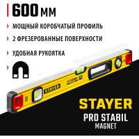 Уровень STAYER Professional магнитный с двумя фрезерованными поверхностями 600 мм 3480-060