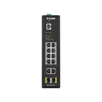 Промышленный управляемый коммутатор d-link 2 уровня с 10 портами 10/100/1000base-t и 2 портами 1000base-x sfp, 8 портов с poe DIS-200G-12PS/A2A