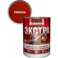Защитно-декоративное покрытие для дерева АКВАТЕКС ЭКСТРА полуглянцевое, рябина, 0.8 л 259775