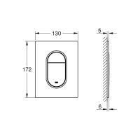 Накладная панель смыва для унитаза Grohe Arena Cosmopolitan размер S, вертикальная 37624DC0