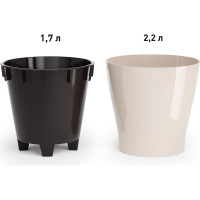 Цветочный горшок ЗПИ Альтернатива Лея 2.2 л, двойной, бежевый М7937