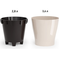 Цветочный горшок ЗПИ Альтернатива Лея 3,6 л, двойной, бежевый М7938