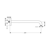 Держатель душа HANSGROHE 27446000 389 мм 00000042644