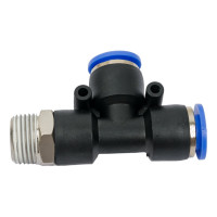 Фитинг Т-образный с наружной резьбой (10 мм; 3/8") для пластиковых трубок ROCKFORCE RF-SPD10-03(2165)