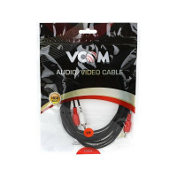 Соединительный кабель VCOM 2xRCA /M/ - 2xRCA /M/ черный 3m, VAV7158-3M