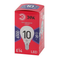 Светодиодная лампа ЭРА LED P45 10W 865 E14 R диод, шар,10Вт, холодный, Б0045354
