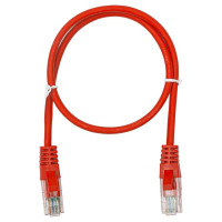Патч-корд компьютерный U/UTP SUPRLAN Cat.5e 4x2 26AWG /7x0.16mm/ Cu LSZH красный 0,5м 10-0151