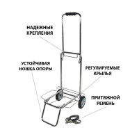 Тележка Рыжий кот BX-55ZD-2 серебристый металлик металлические колеса 55 кг 0 93533