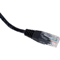 Патч-корд RJ45 - RJ45, 4 пары, UTP, категория 5е, 15 м, черный, TWT-45-45-15-BK