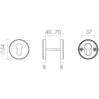 Накладка под цилиндр FUARO (DSS-02-ET) INOX 201 BLACK ET.R.DSS201-02 45461