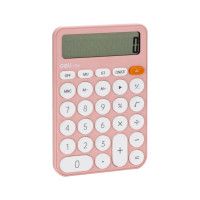 Калькулятор настольный DELI 12-разрядный, розовый, 105x158x28 мм EM124PINK