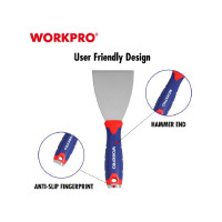 Шпатель WORKPRO гибкий, нержавеющая сталь, 100 мм WP321012
