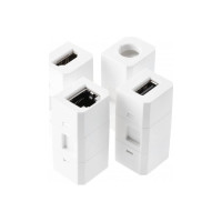 Врезной круглый удлинитель GTV charger plus, 1xschuko, 1xusb-a/5v, 1xtype-c/5v, беспроводная зарядка, сменные переходники, вилка, провод 1,5м, белый AE-BPW1SACP-10