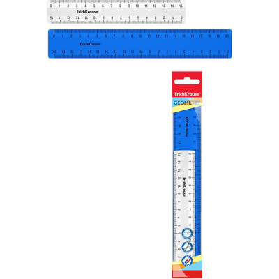 ErichKrause Набор из 2 пластиковых линеек Classic, 15см, 20см, ассорти в пакете 55531