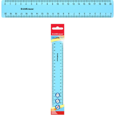 ErichKrause Линейка пластиковая Pastel, 20см, голубой 49544