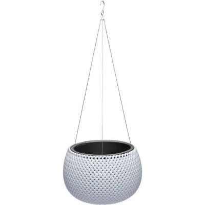 Эльфпласт Кашпо Lace 2,3 л подвесное белый d240x240мм h630 069131