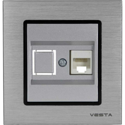 Vesta Electric Розетка Vesta-Electric Exclusive Silver Metallic для сетевого кабеля LAN FRZ00041014SER