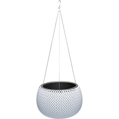 Эльфпласт Кашпо пластик Lace 3,9л подвесное белое d290x290см h700 069133