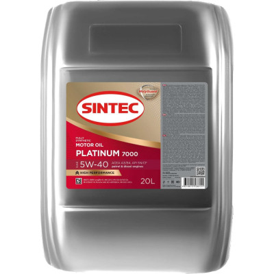 Моторное синтетическое масло Sintec PLATINUM SAE 5W-40 API SN/CF 600140