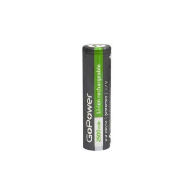 GoPower Аккумулятор Li-ion 18650 BL1 3.7V 2500mAh с защитой высокий контакт 00-00018354